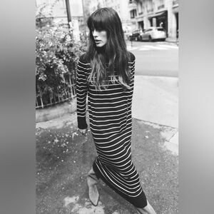 ZARA LONG STRIPED KNIT DRESS